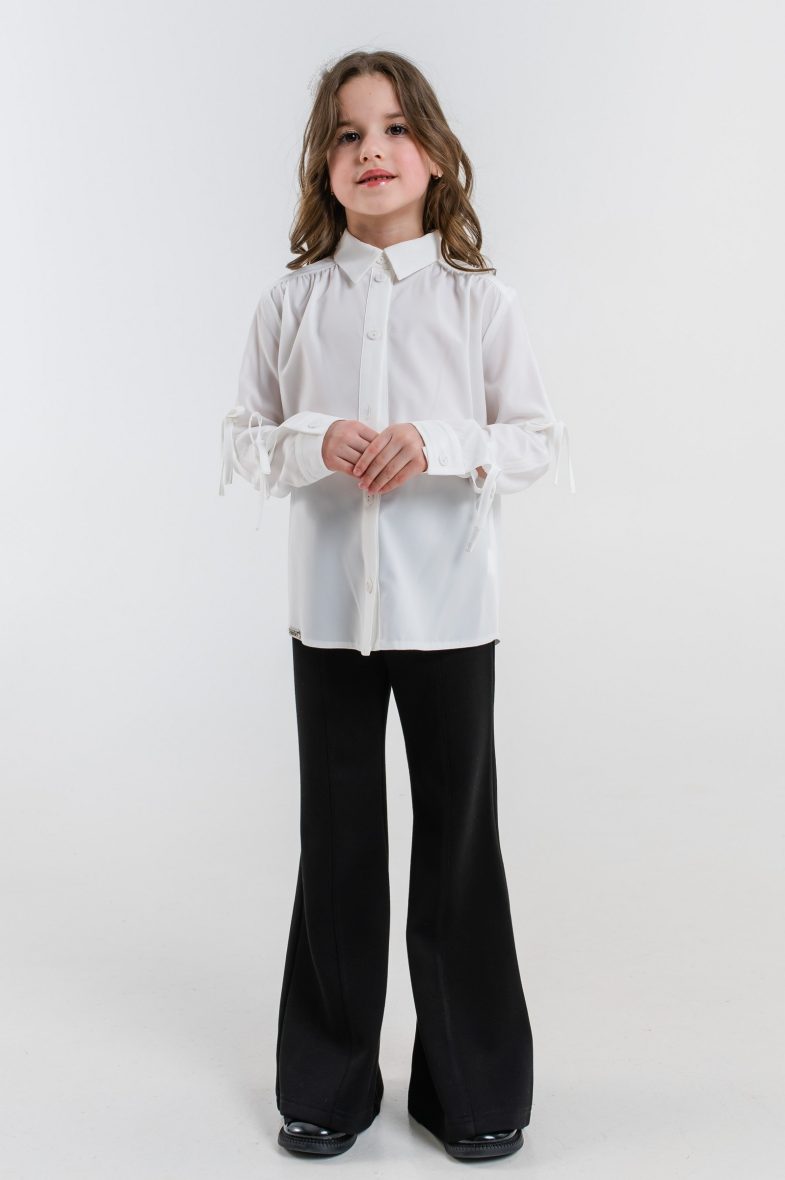 Bluza pentru Fete, Alba cu Maneca Lunga Ramona