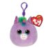 Breloc de plus TY Squishy Beanies - ROSETTE, unicorn violet, 8.5 cmTY