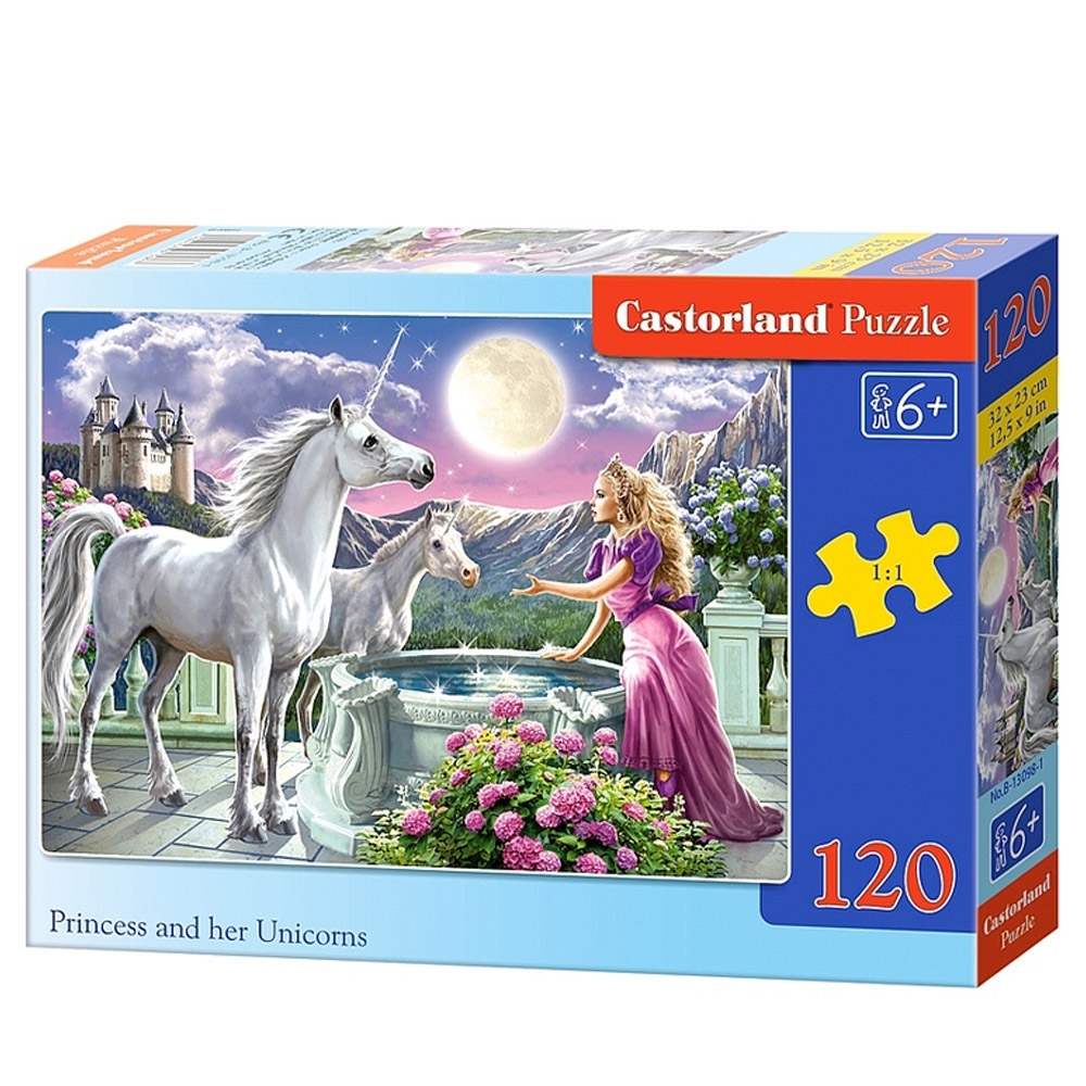 Puzzle 120 Piese Princess and her Unicorns